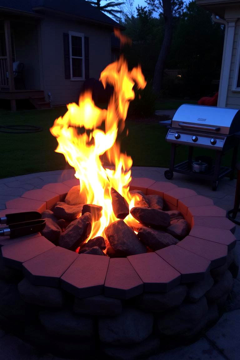 Fire Pit with Built in Grill - 24 Fire Pit Ideas