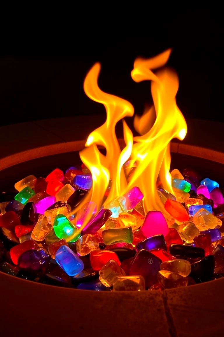 Fire Pit with Fire Glass - 24 Backyard Fire Pit Ideas Landscaping
