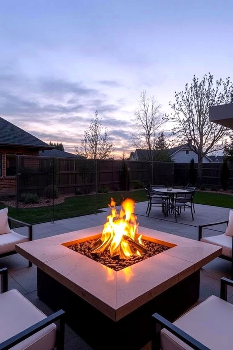Fire Pit with Glass Surround - 24 Fire Pit Ideas