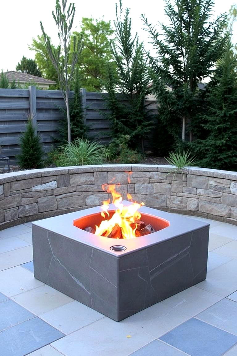 Fire Pit with Hidden Storage Compartment - 24 Boulder Fire Pit Ideas