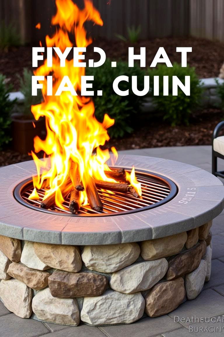 Fire Pit with Integrated Grill - 24 Rock Fire Pit Ideas