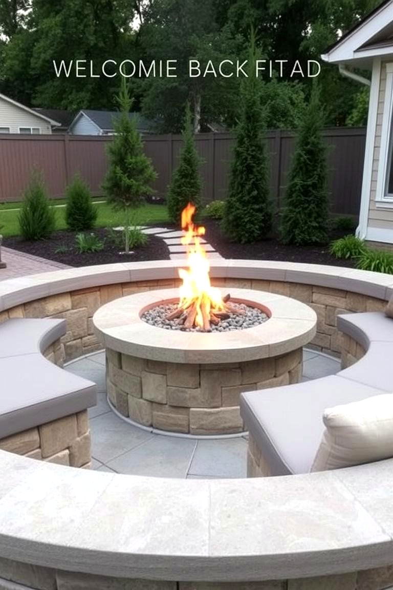 Fire Pit with Integrated Seating - 24 Metal Fire Pit Ideas