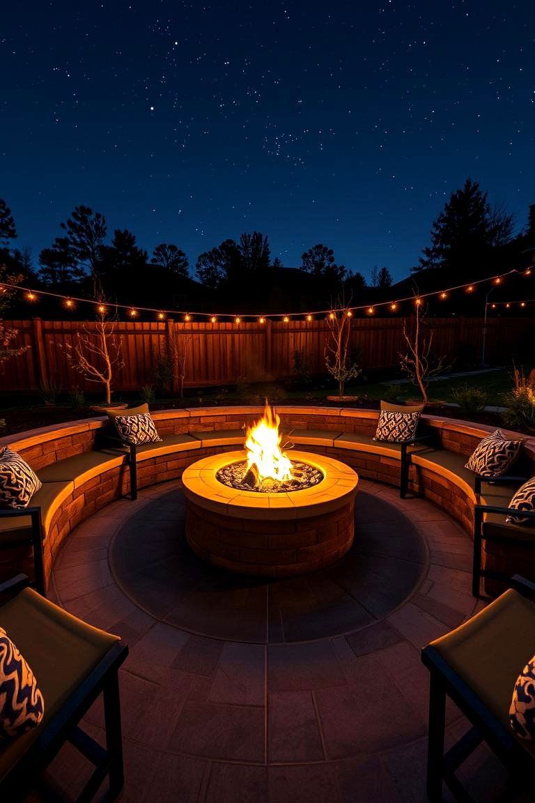 Fire Pit with Integrated Seating - 24 Outdoor Corner Fireplace Ideas