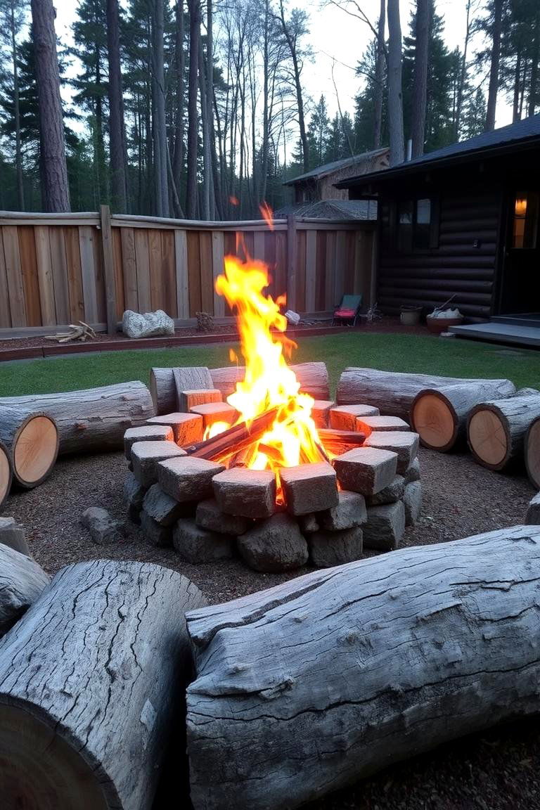 Fire Pit with Logs - 24 Fire Pit Ideas