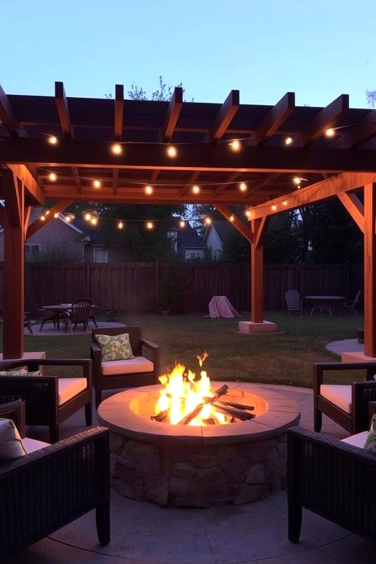 Fire Pit with a Pergola - 24 Fire Pit Ideas