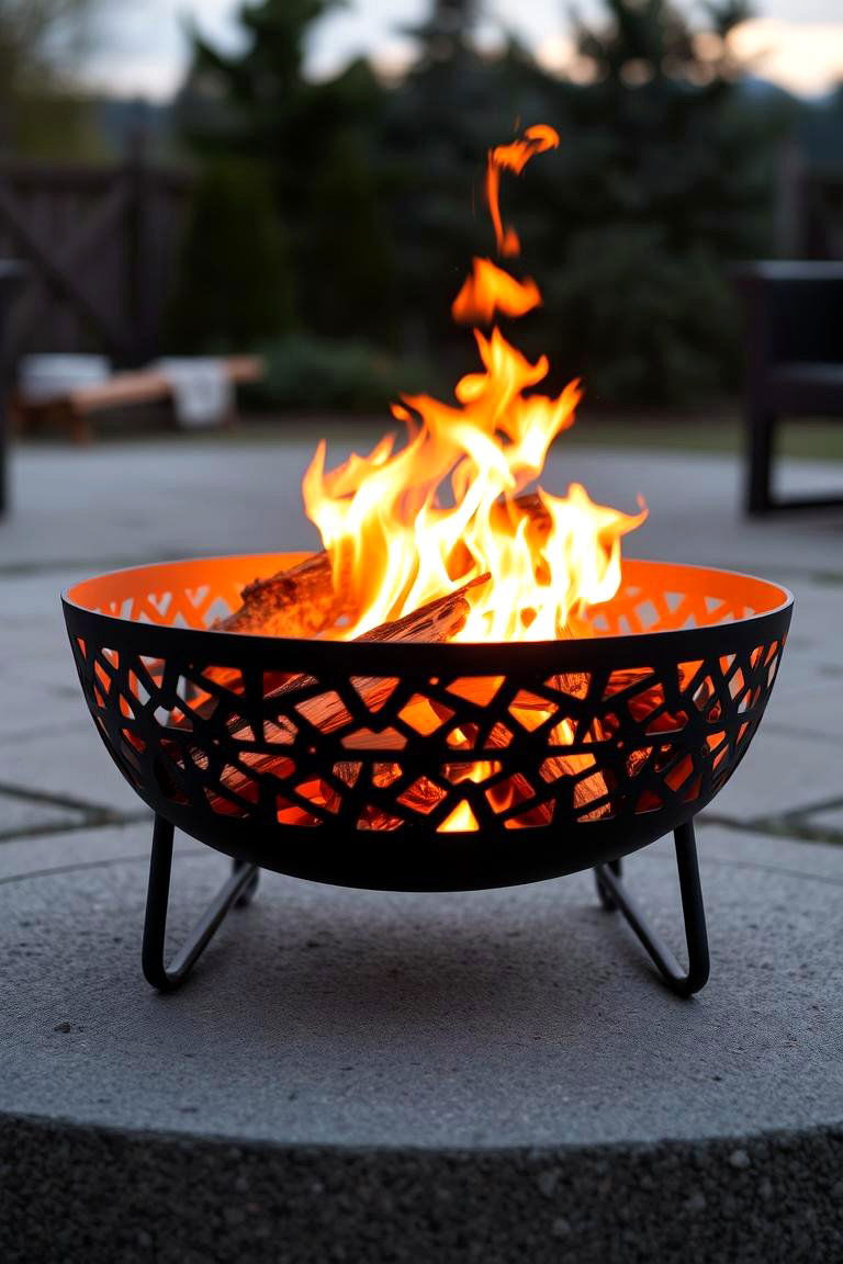 Fire Pit with a Unique Shape - 24 Wood Burning Fire Pit Ideas