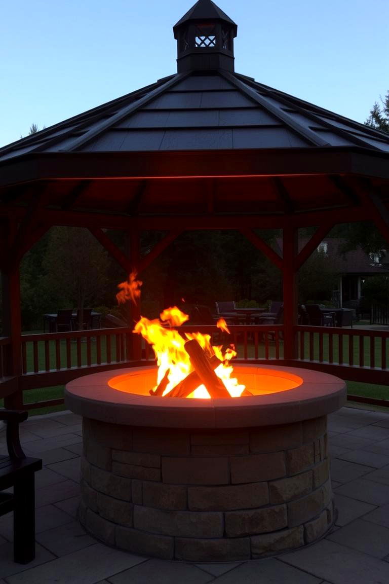 Fire Pits for Warmth and Light - 24 Gazebo Lighting Ideas