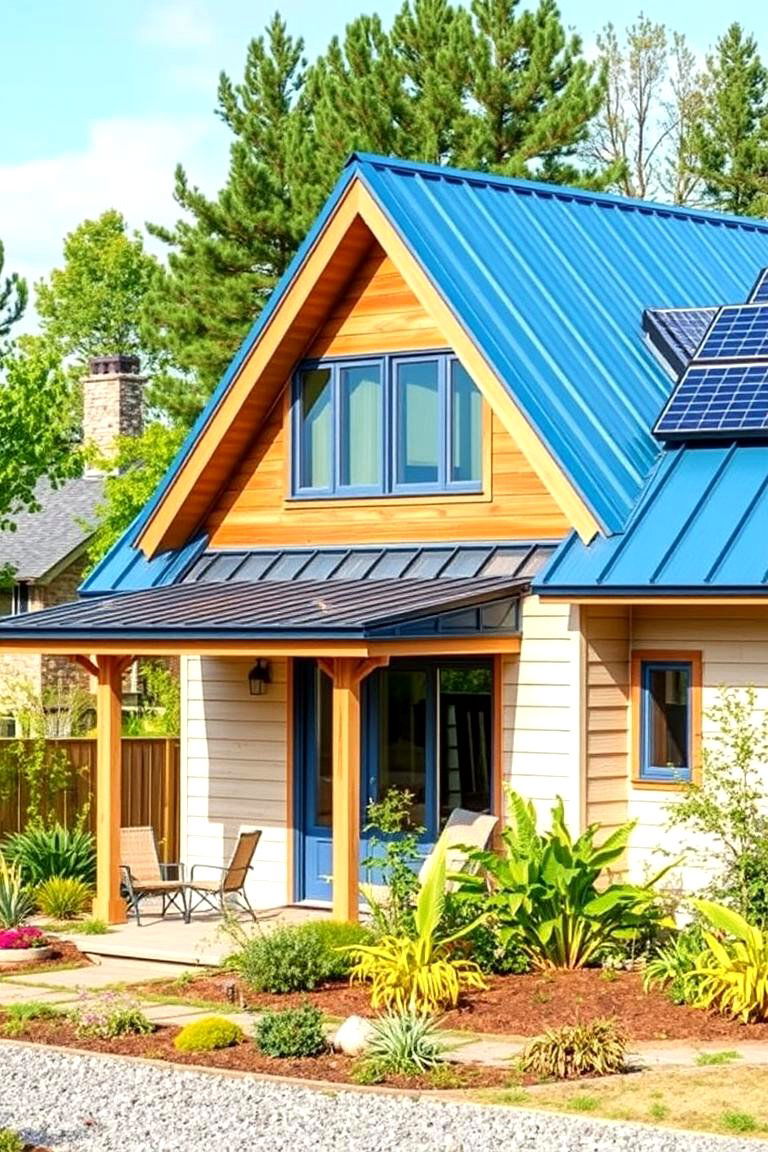 Fire Resistance - 24 houses with blue metal roofs