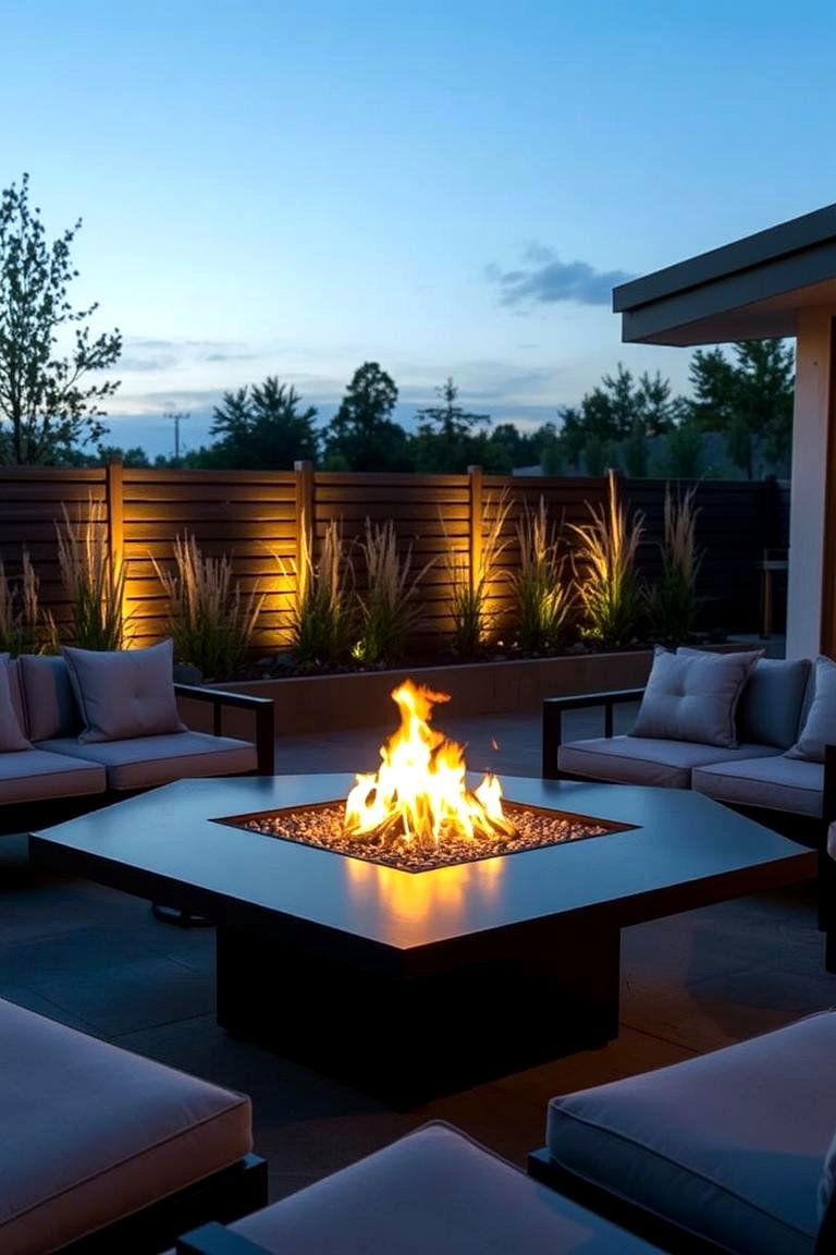 Fire Table for Modern Outdoor Spaces - 24 Outdoor Corner Fireplace Ideas