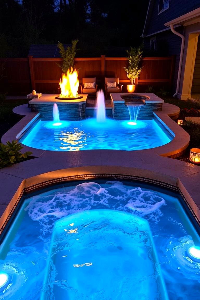Fire and Water Fusion Hot Tub - 24 Sunken Hot Tub Ideas