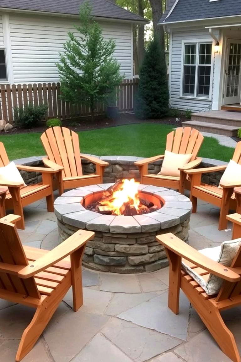 Firepit with Adirondack Chairs - 24 Patio Ideas With Firepit