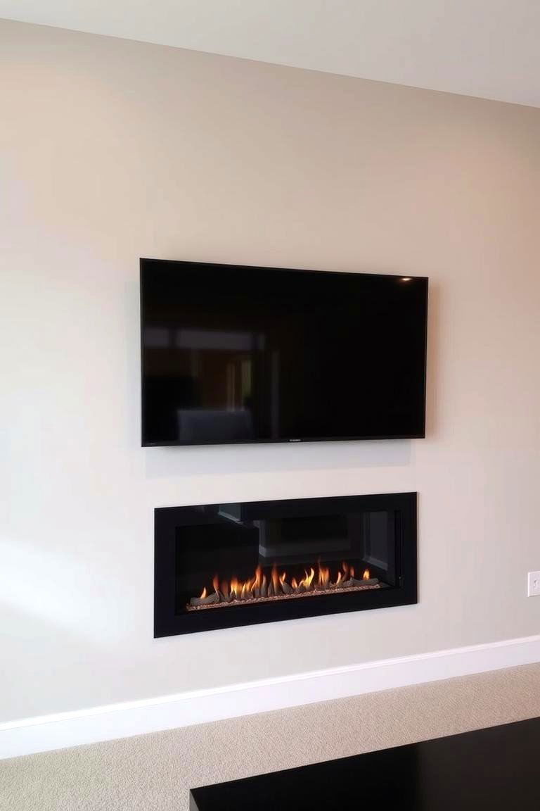 Fireplace Below a Television - 24 Off-center Fireplace Ideas