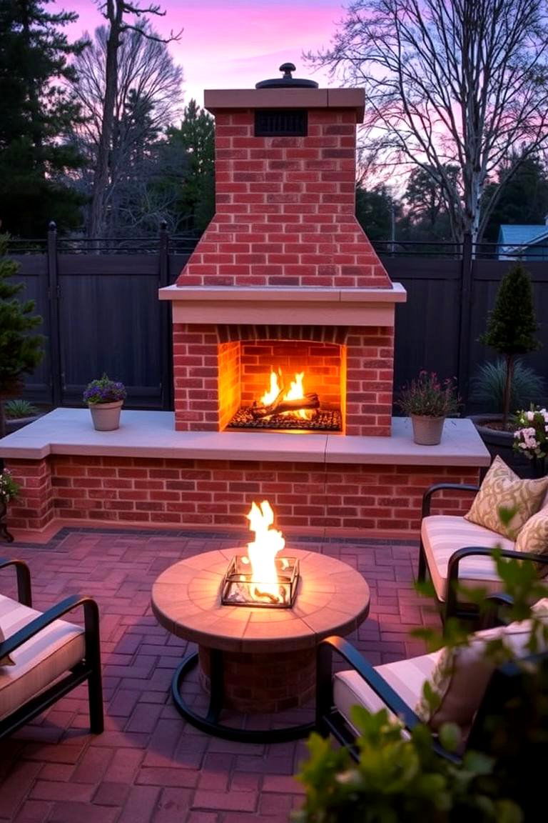 Fireplace Brick Patio - 24 Brick Patio Ideas