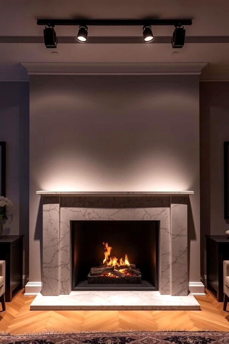 Fireplace Spotlighting for Focused Attention - 24 Fireplace Lighting Ideas