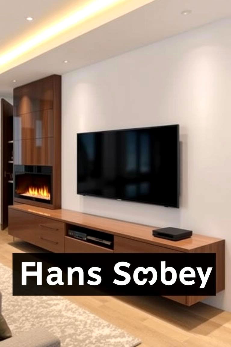 Fireplace as Part of a Media Console - 24 Off-center Fireplace Ideas