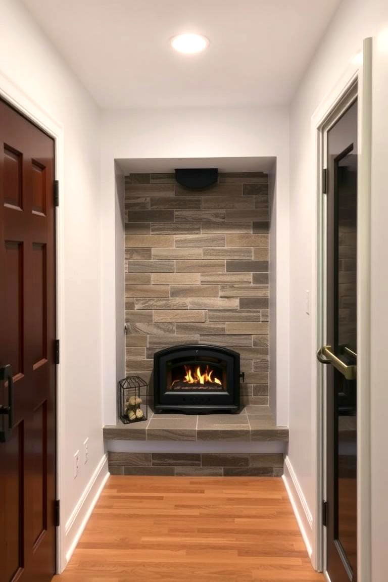 Fireplace in a Hallway Nook - 24 Off-center Fireplace Ideas