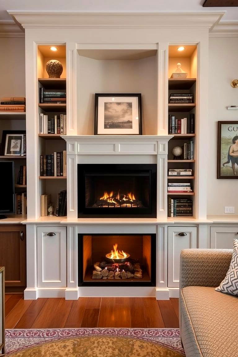 Fireplace with Built in Bookshelf Feature - 24 Fireplace Built-in Ideas