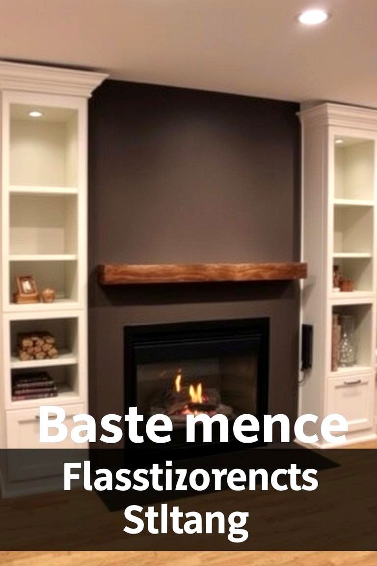 Fireplace with Built in Shelves - 24 Basement Fireplace Ideas