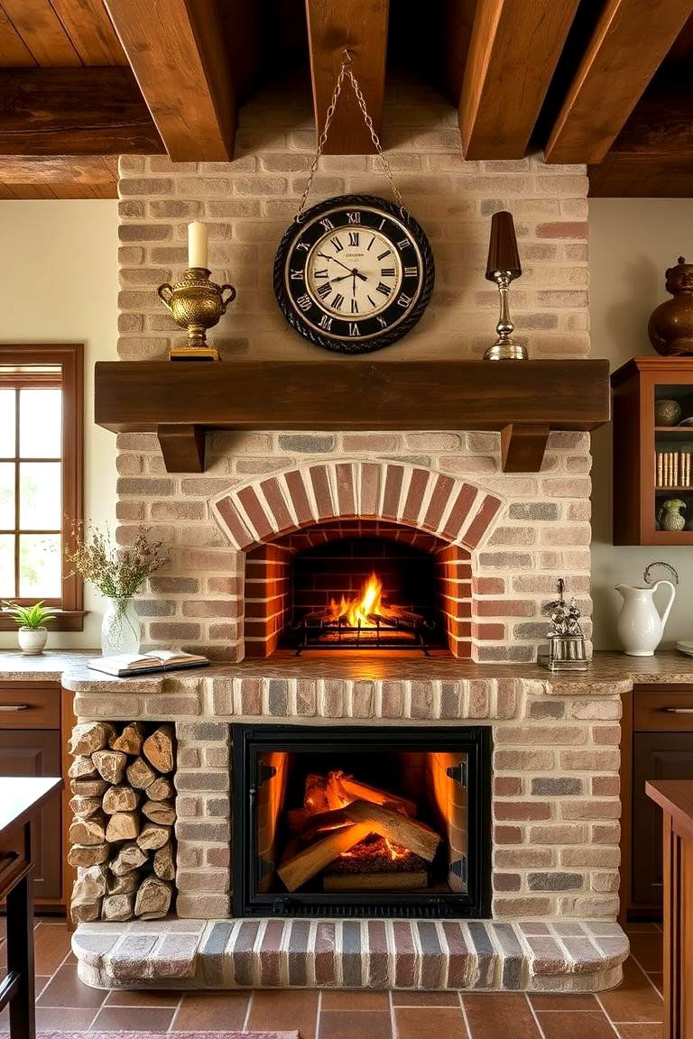 Fireplace with Integrated Oven - 24 Kitchens With Fireplaces