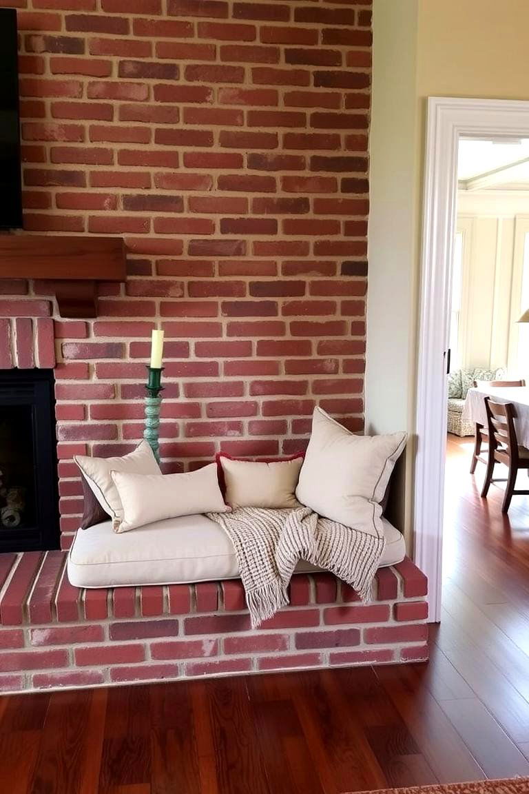 Fireplace with a Bench Seat Hearth - 24 Living Room Fireplace Ideas