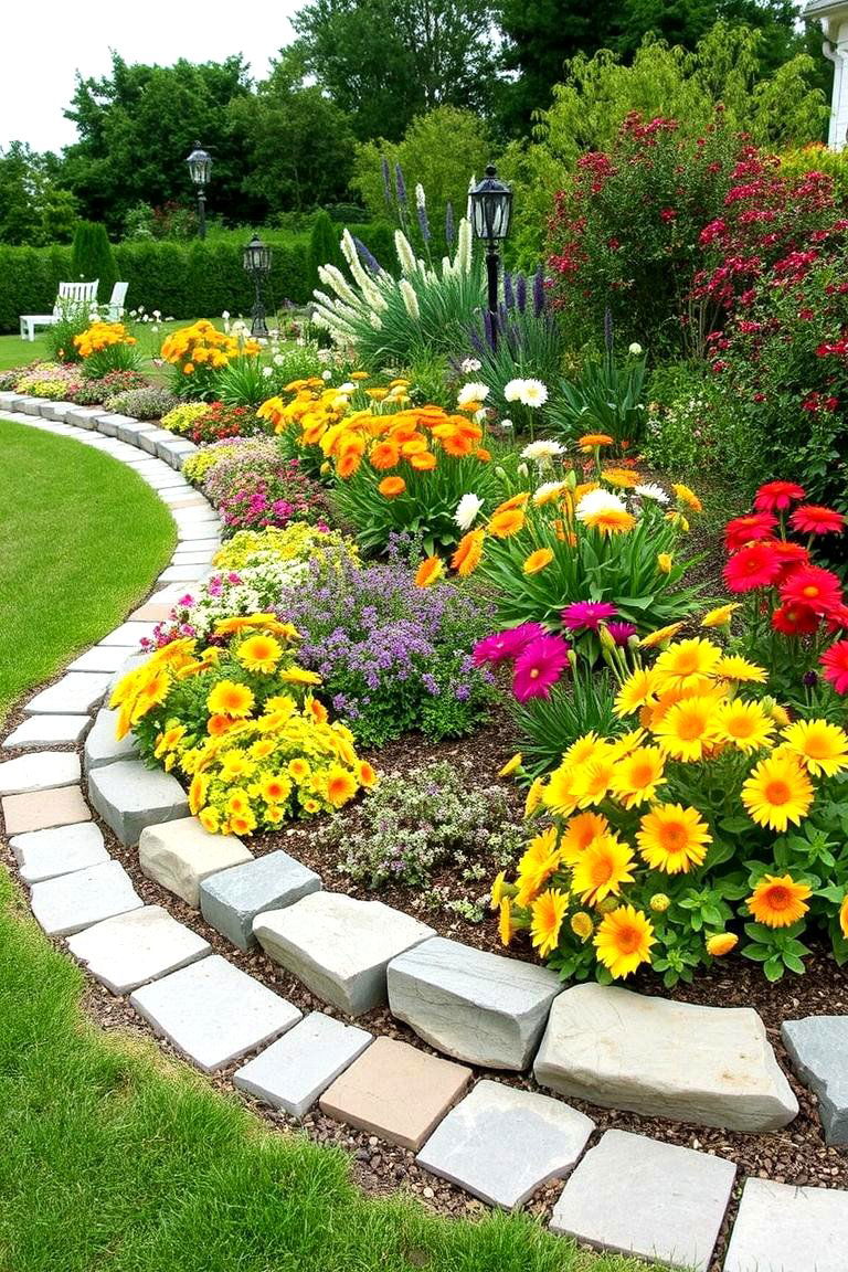 Flagstone Edging - 24 Stone Garden Edging Ideas