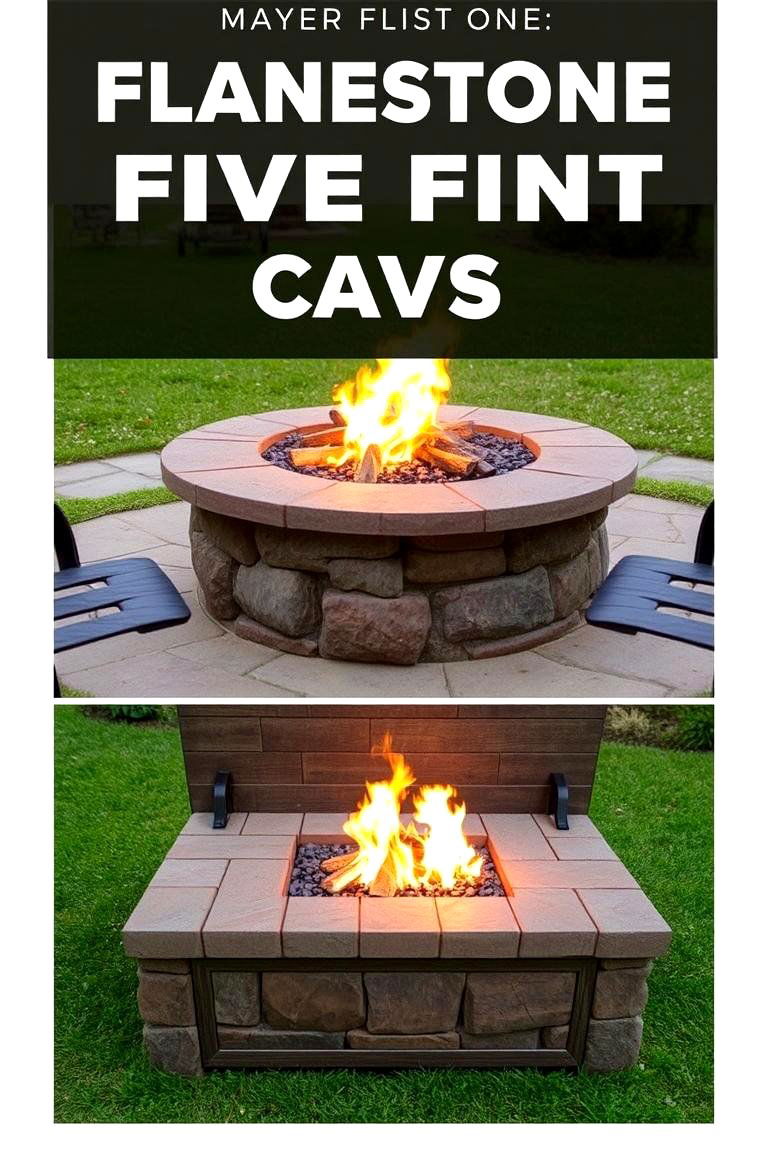 Flagstone Fire Pit with a Storage Bench - 24 Flagstone Fire Pit Ideas
