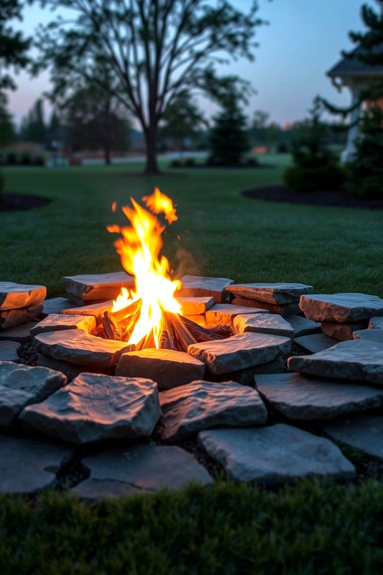 Flagstone Fire Pit - 24 Stone Fire Pit Ideas