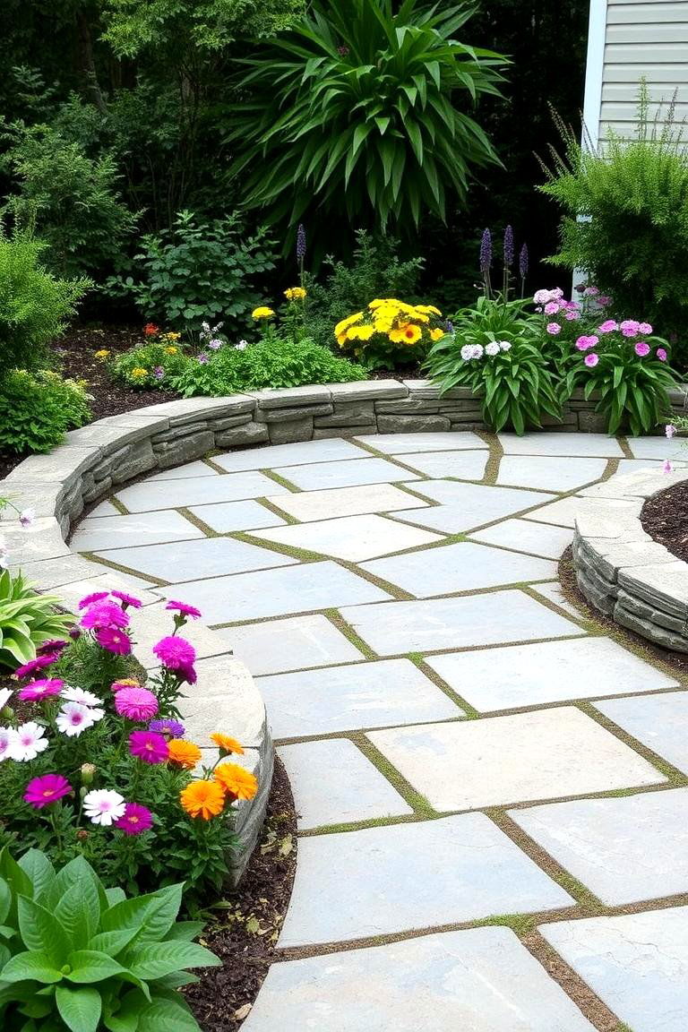 Flagstone Patio with Garden Integration - 24 Flagstone Patio Ideas