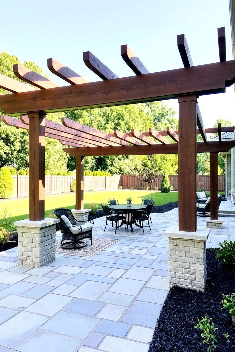 Flagstone Patio with Pergola - 24 Flagstone Patio Ideas