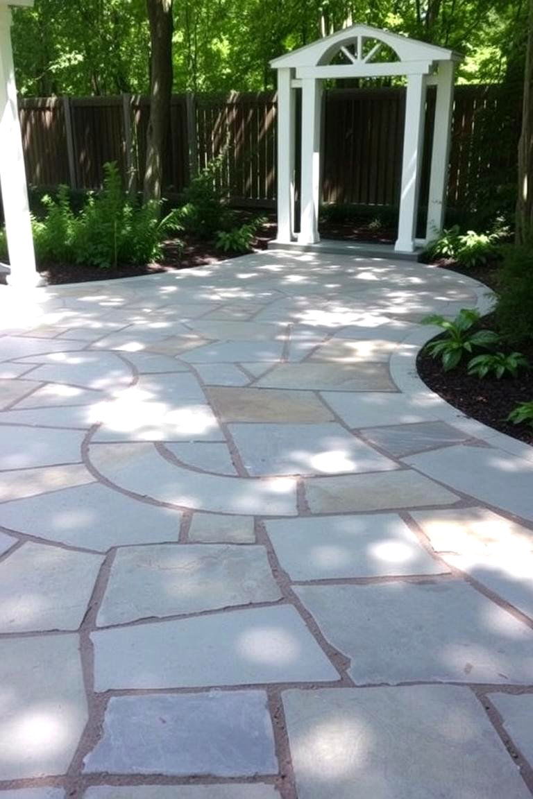Flagstone Stamped Concrete Patio - 24 Stamped Concrete Patio Ideas