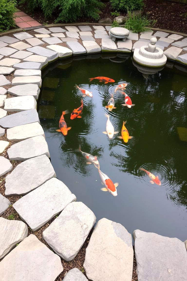 Flagstone and Koi Pond - 24 Flagstone Patio Ideas