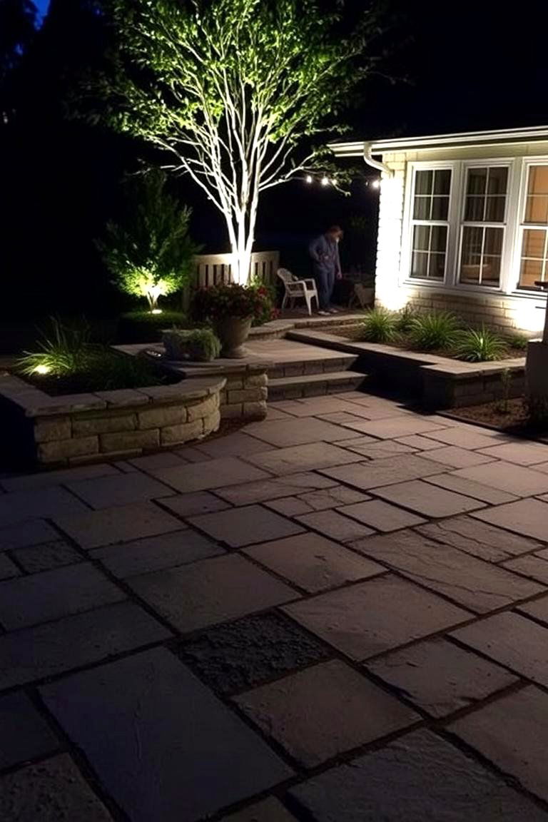 Flagstone and Landscape Lighting - 24 Flagstone Patio Ideas