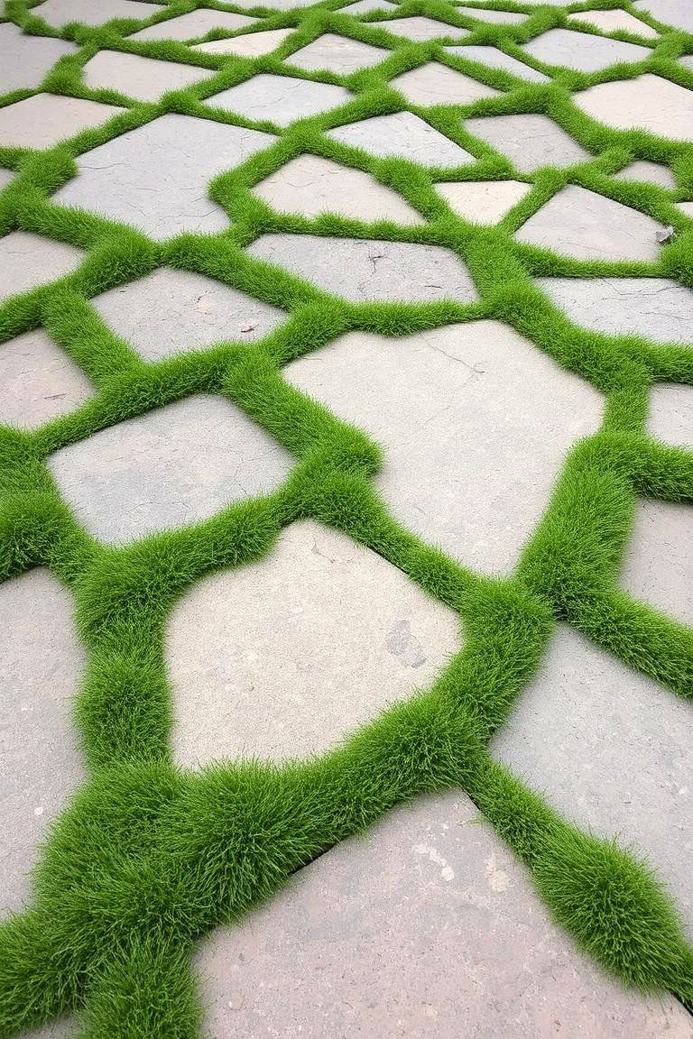 Flagstone and Turf Blend - 24 Flagstone Patio Ideas