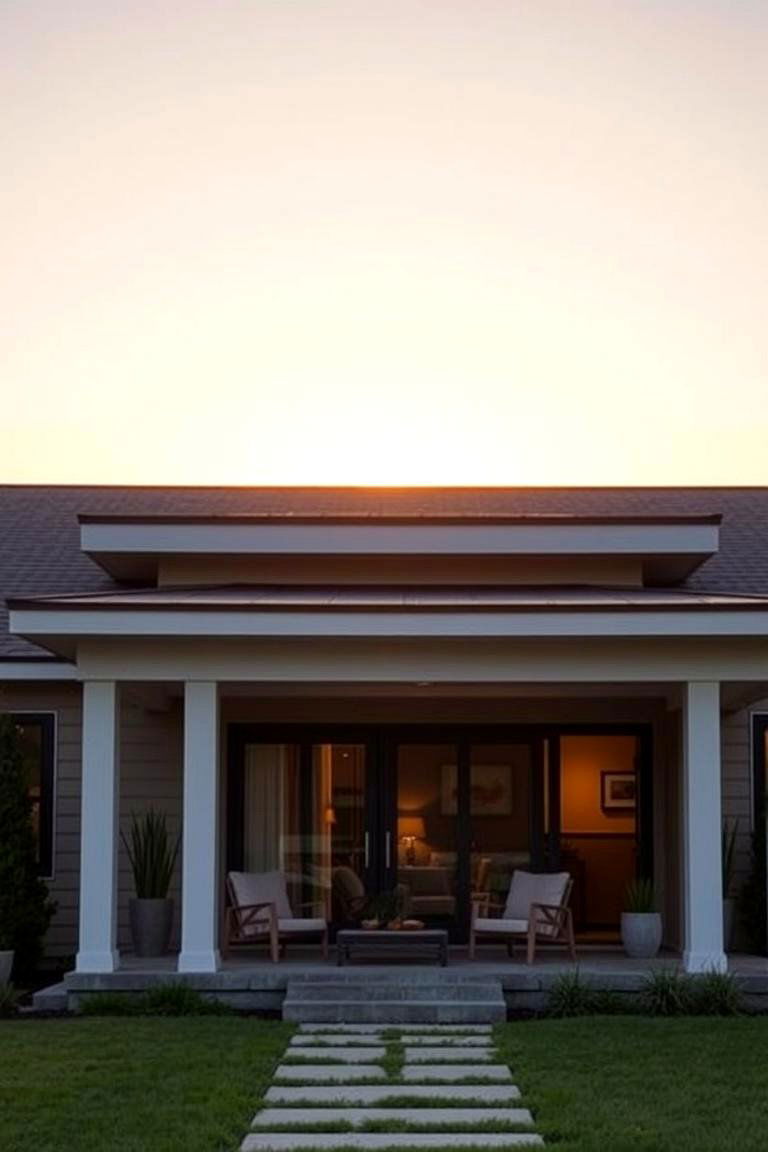 Flat Roof for a Contemporary Edge - 24 Front Porch Roof Ideas