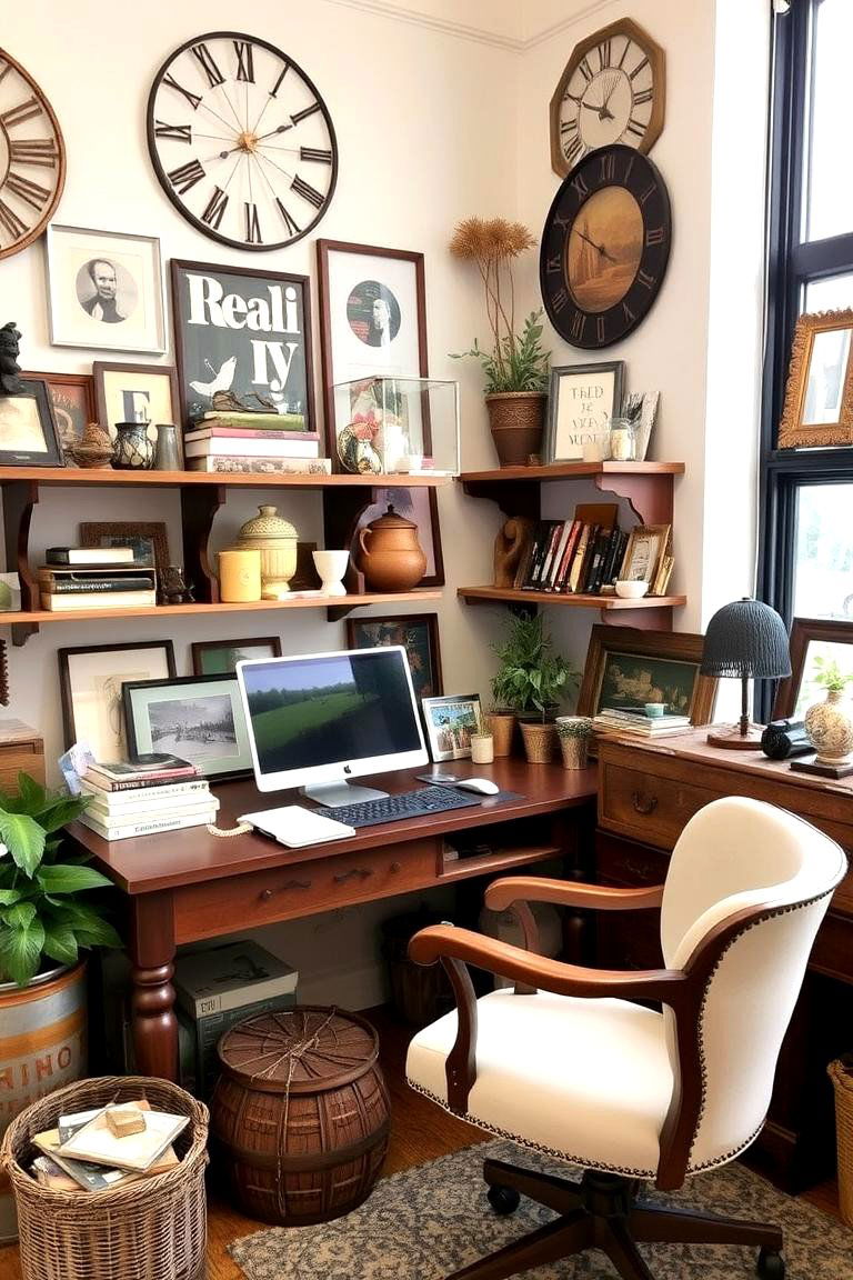 Flea Market Treasures - 24 Bohemian Home Office Ideas