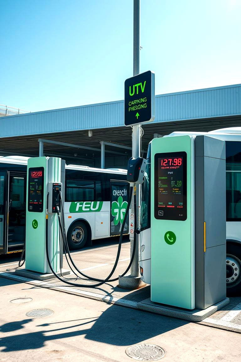 Fleet Charging Depot for Electric Buses - 24 charging station ideas