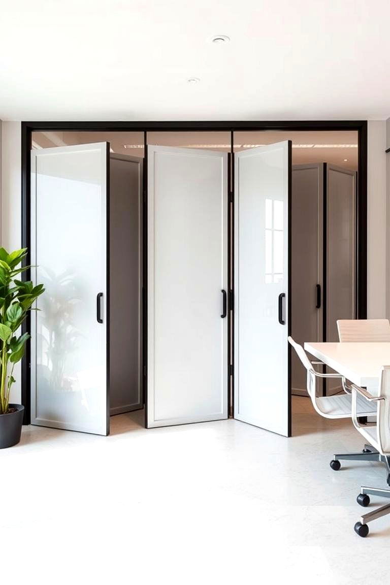 Flexible Foldable Accordion Door - 24 Home Office Door Ideas
