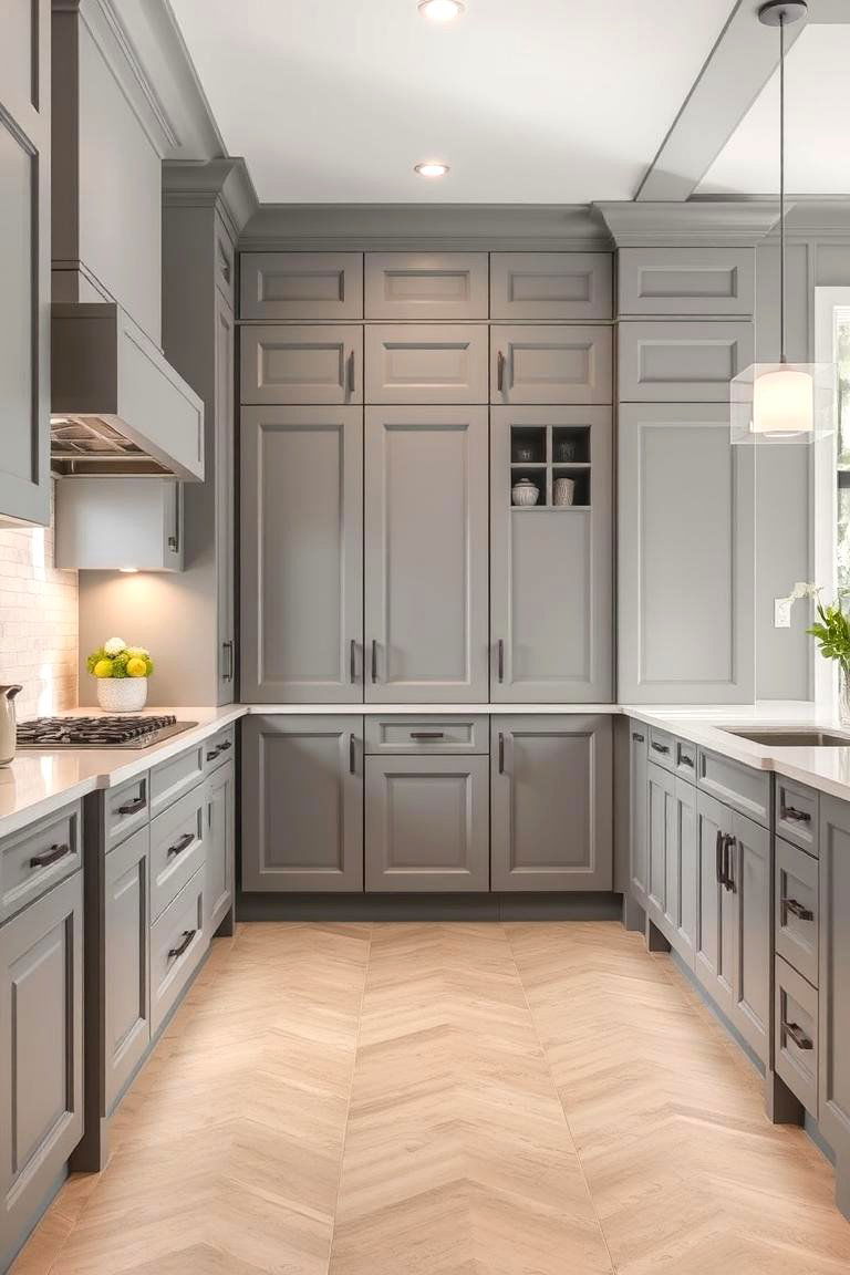 Flexible for Various Layouts - 24 Floor to Ceiling Kitchen Cabinets