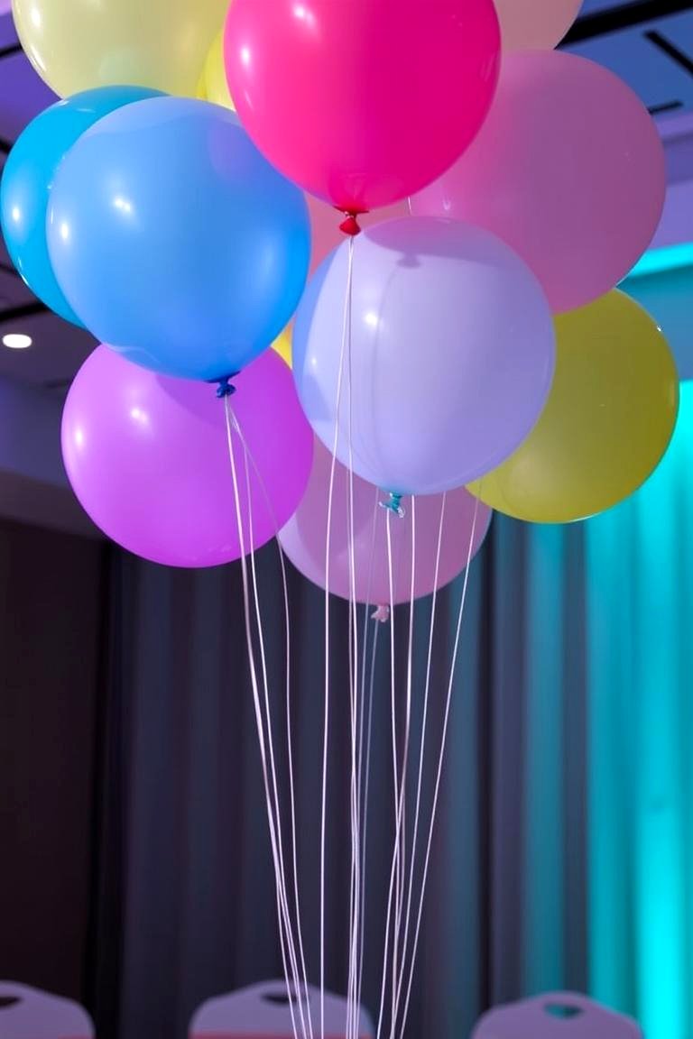 Floating Balloon Cluster - 24 Balloon Centerpiece Ideas
