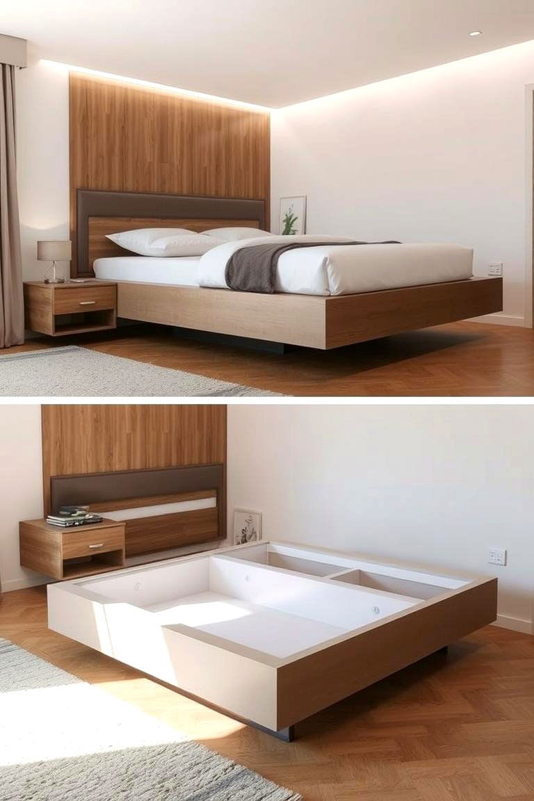 Floating Bed - 24 Studio Apartment Ideas