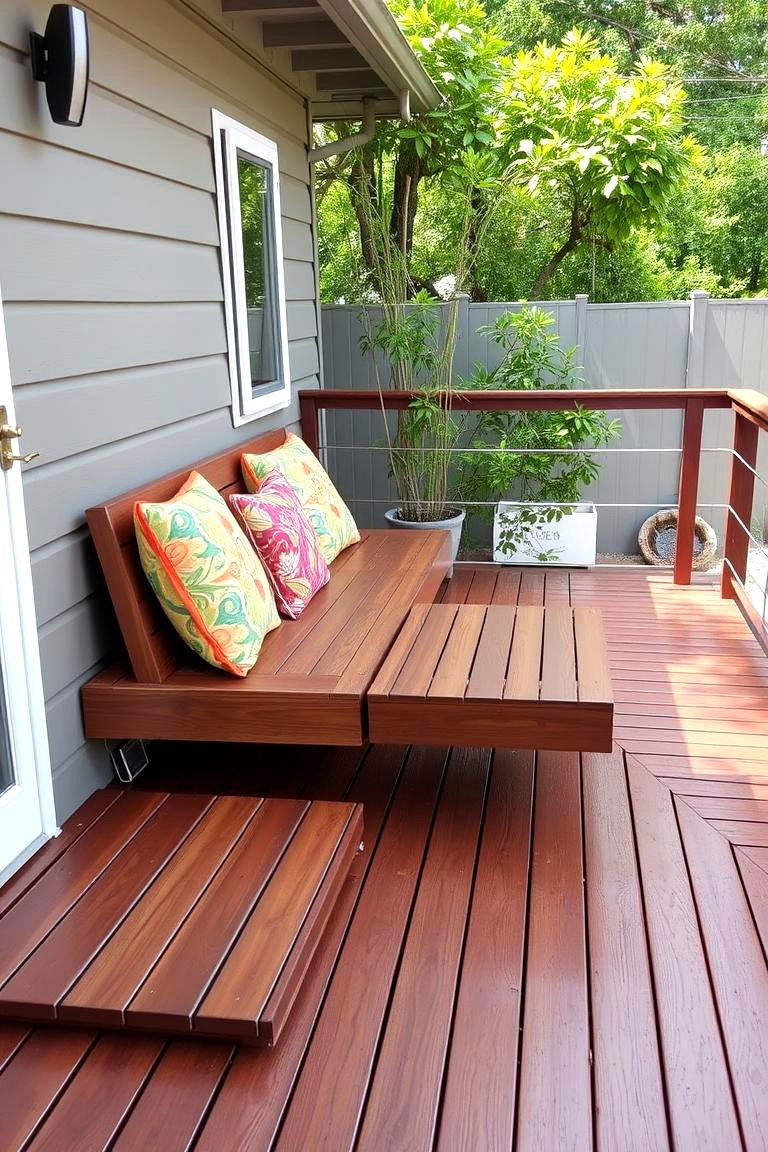Floating Bench Deck - 24 Small Deck Ideas