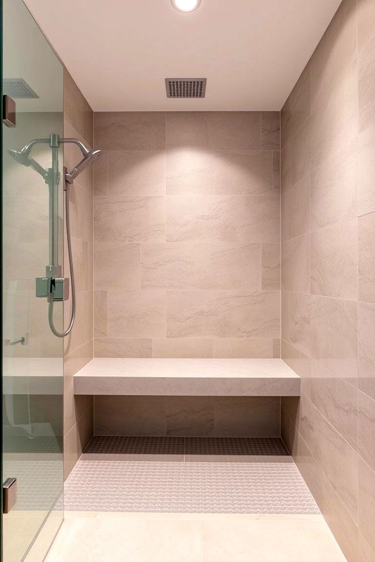 Floating Bench Integration - 24 Shower Wall Ideas