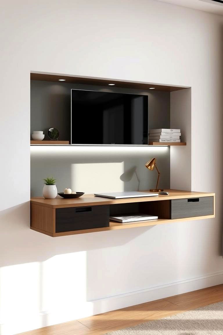 Floating Built in Desk - 24 Built-in Desk Ideas
