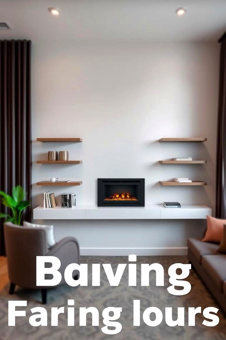 Floating Corner Shelves with a Fireplace Insert - 24 Fireplace With Bookshelves