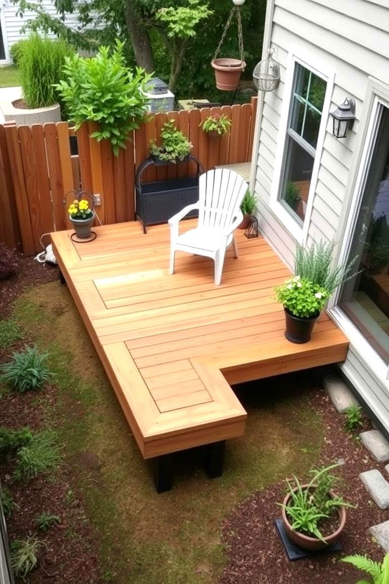 Floating Deck in the Corner - 24 Corner Patio Ideas