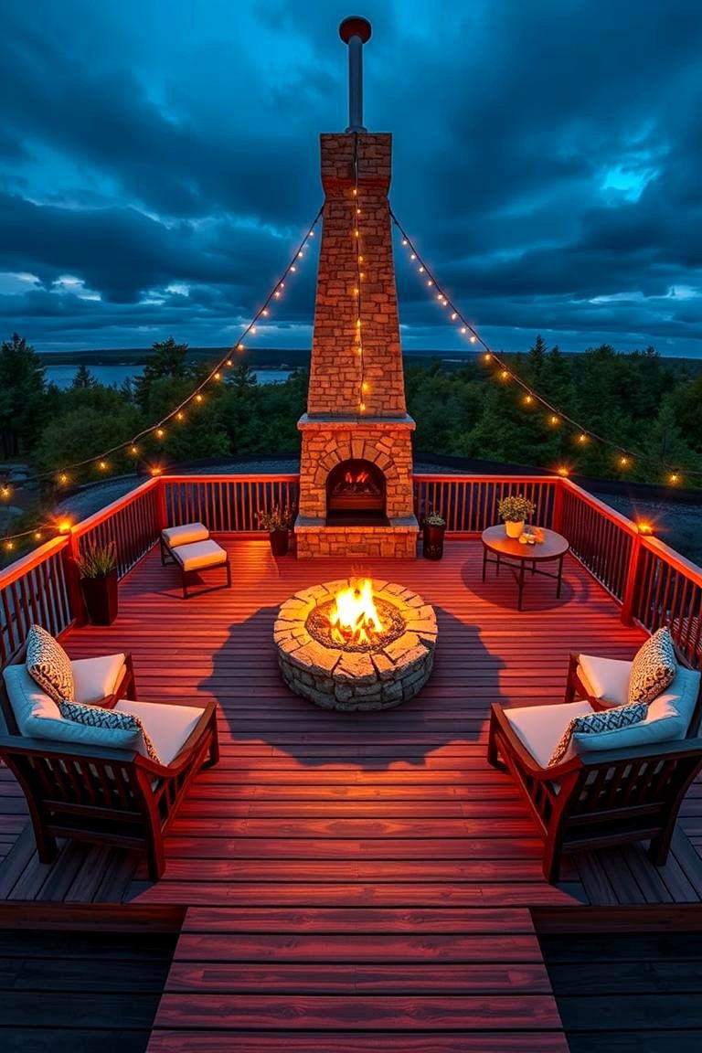 Floating Deck with Fire Pit - 24 Floating Deck Ideas