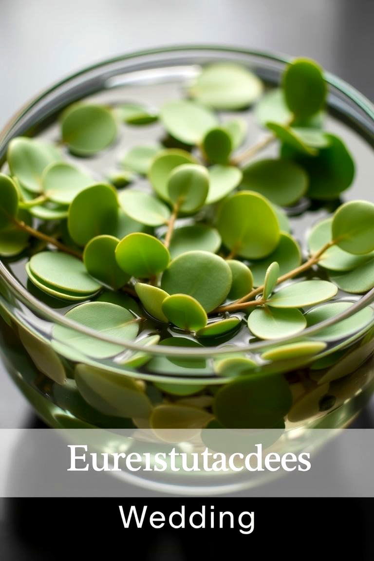 Floating Eucalyptus in Water - 24 Eucalyptus Wedding Centerpieces