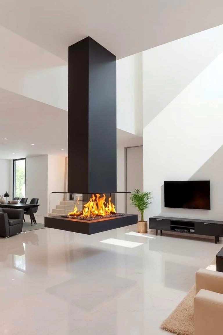 Floating Fireplace - 24 Fireplace Ideas