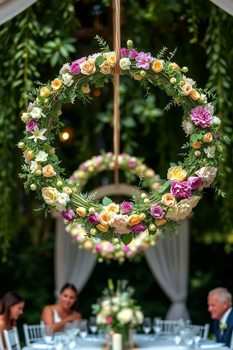 Floating Floral Rings - 24 Tall Wedding Centerpiece Ideas