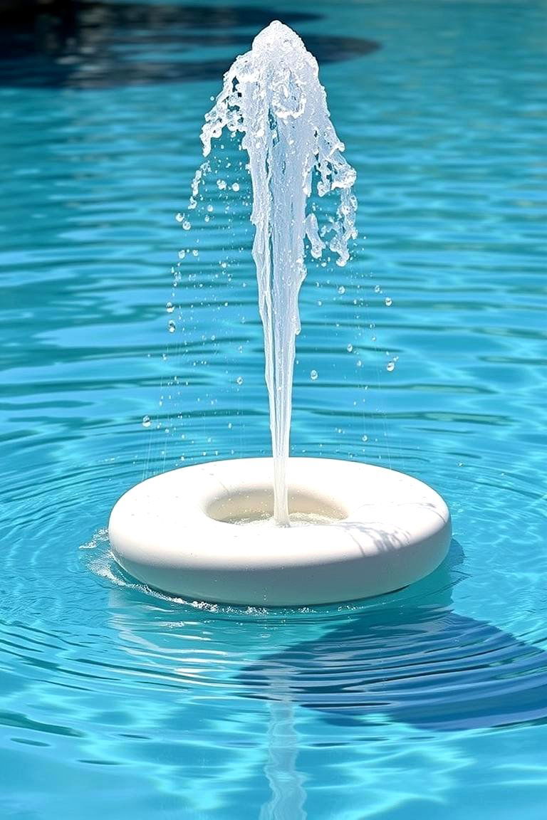 Floating Fountain - 24 Pool Fountain Ideas